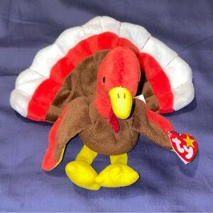 Vintage Ty Plush Turkey with Red and Yellow Accents